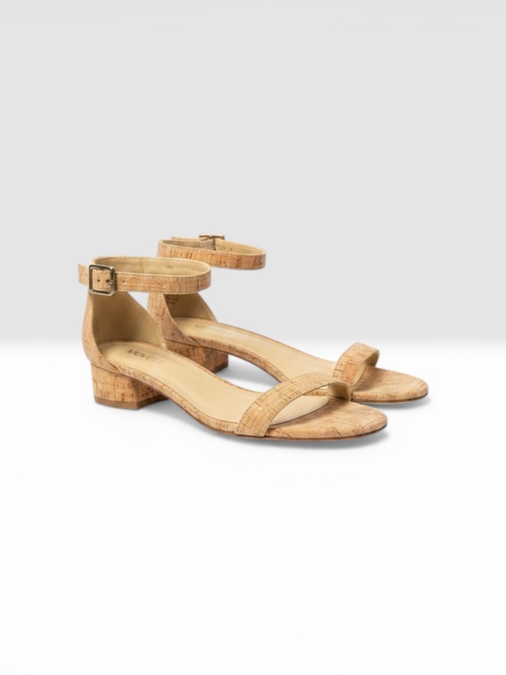 VANELI Natural Cork Hexagon Block Heels The Perfect Neutral Minimalist Sandal